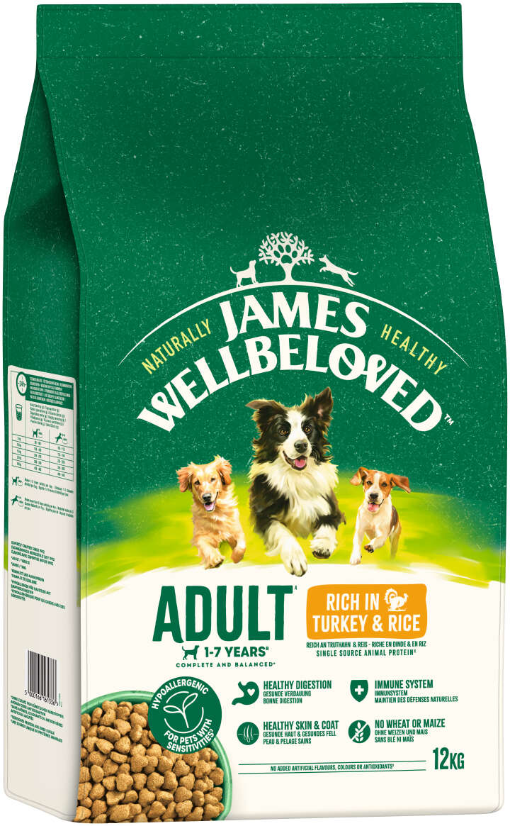 JAMES WELLBELOVED Hunde-Trockenfutter Truthahn + Reis